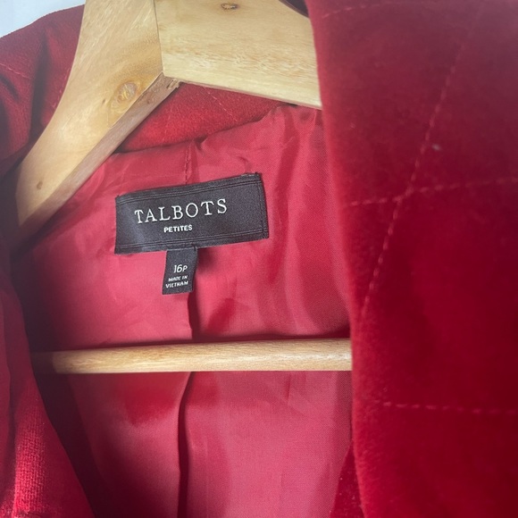 Talbots Dark Red Corduroy Blazer Jacket Career Professional Size 16P - Picture 4 of 9